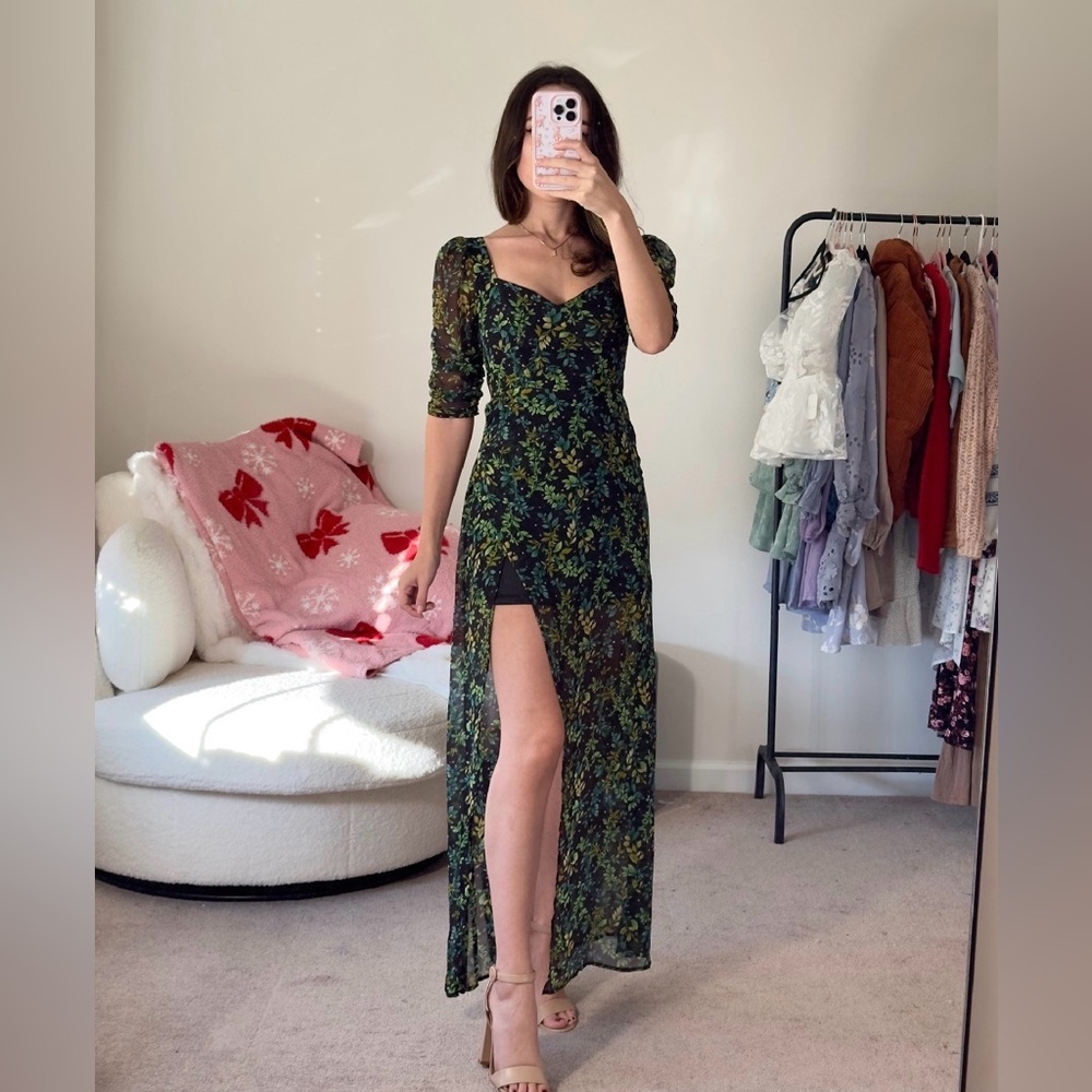 xxs | francesca's maxi dress floral with slit